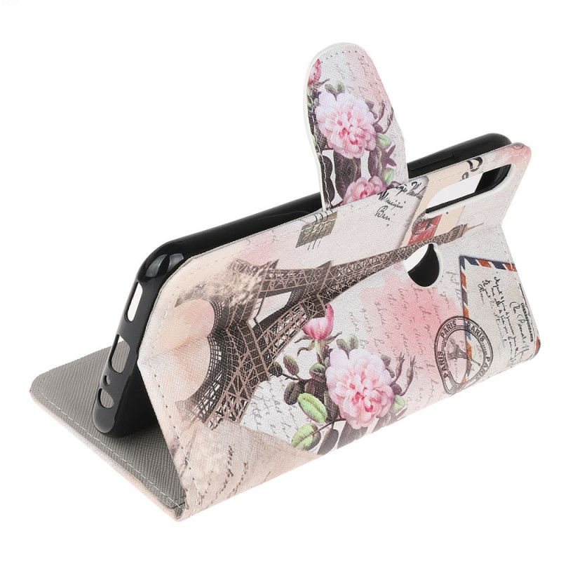 Leren Hoesje Huawei Y6p Retro Eiffeltoren