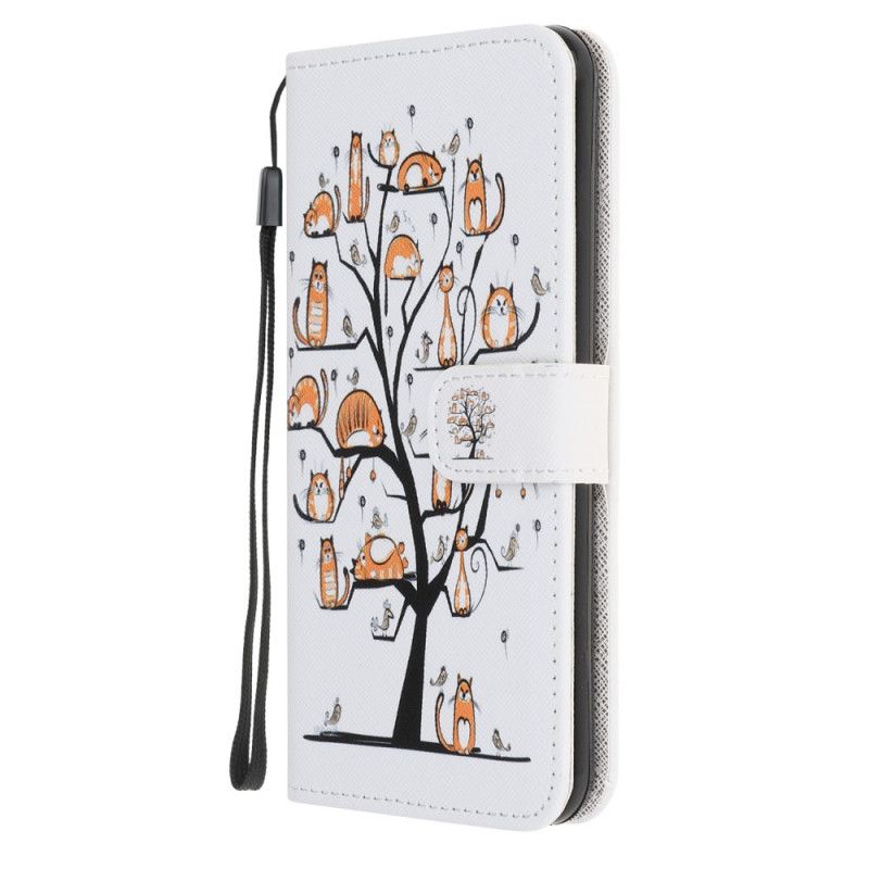 Leren Hoesje Huawei Y6p Telefoonhoesje Funky String Katten