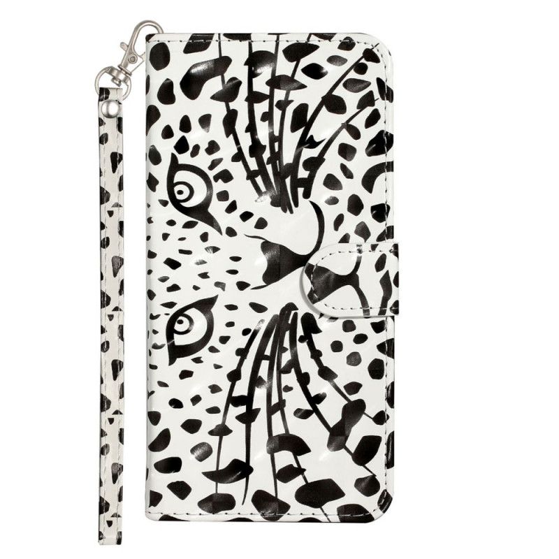 Leren Hoesje Huawei Y6p Telefoonhoesje Luipaard Lichtvlekjes Met Riempje