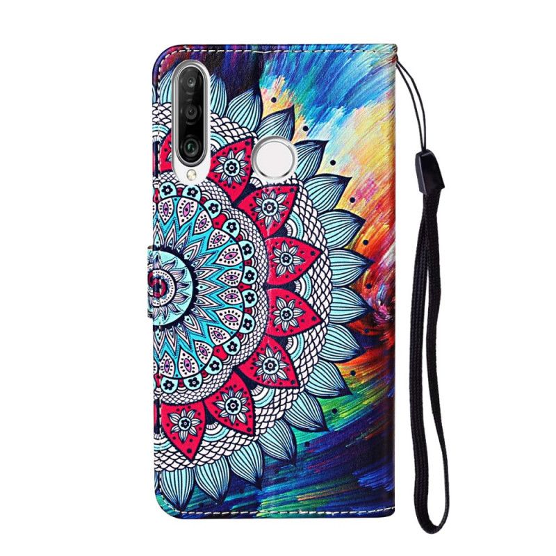 Leren Hoesje Huawei Y6p Ultra Kleurrijke Mandala