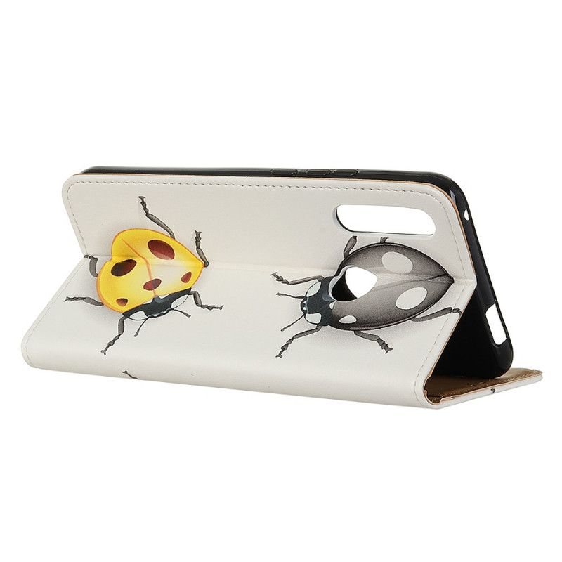 Leren Hoesje voor Huawei Y6p Lieveheersbeestjes