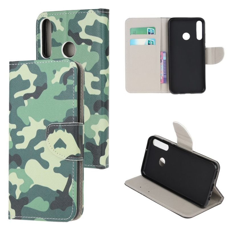 Leren Hoesje voor Huawei Y6p Militaire Camouflage