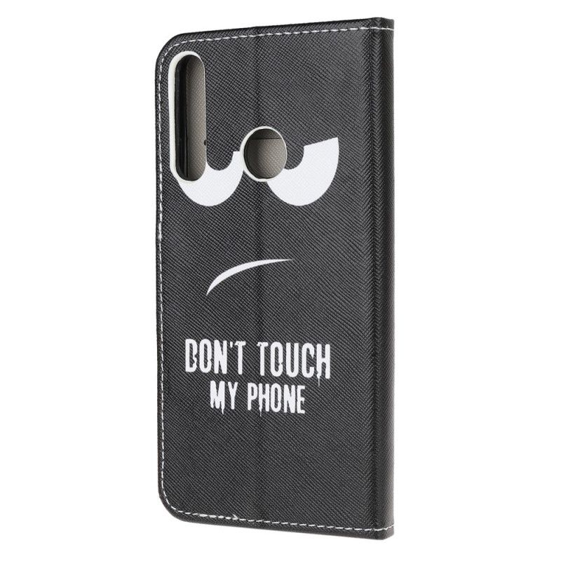 Leren Hoesje voor Huawei Y6p Raak Mijn Telefoon Niet Aan