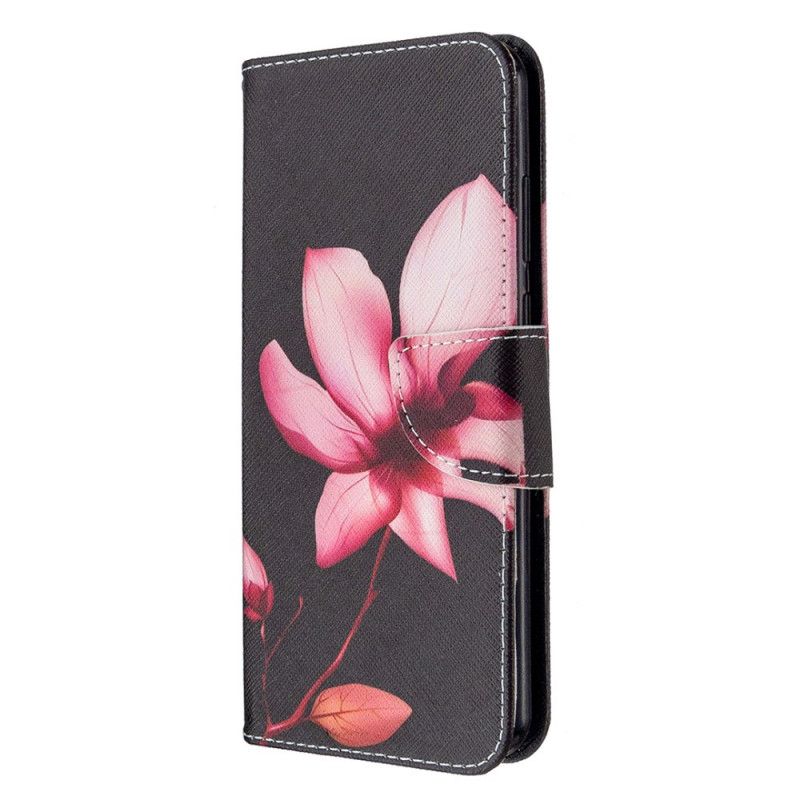 Leren Hoesje voor Huawei Y6p Roze Bloem