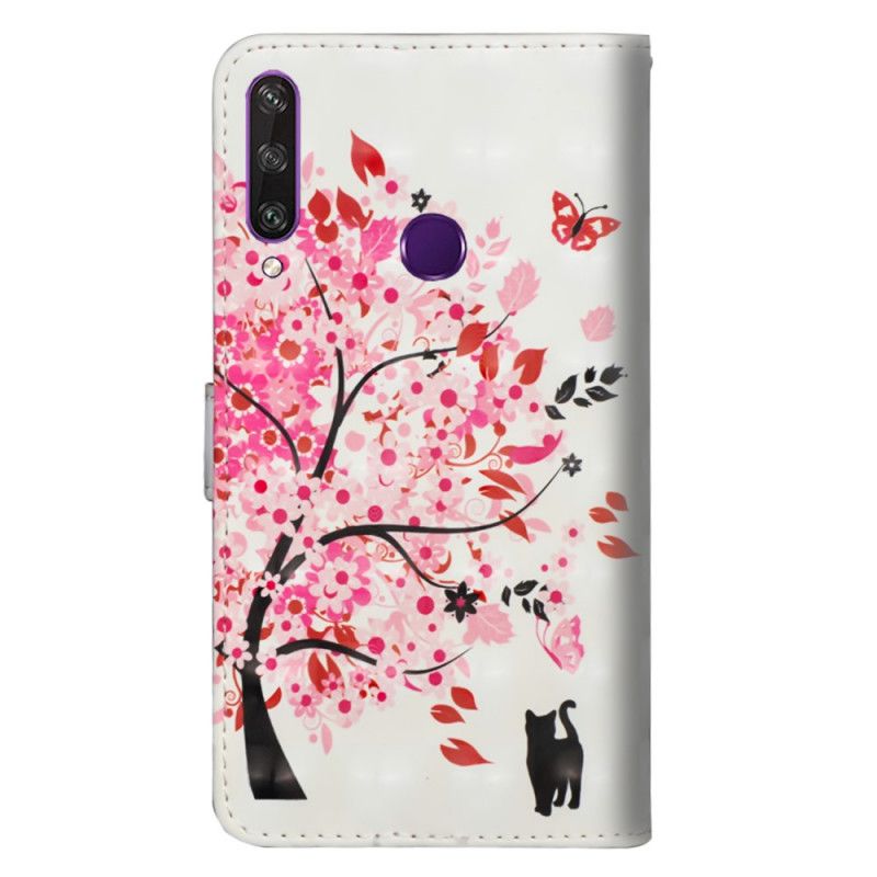 Leren Hoesje voor Huawei Y6p Roze Boom