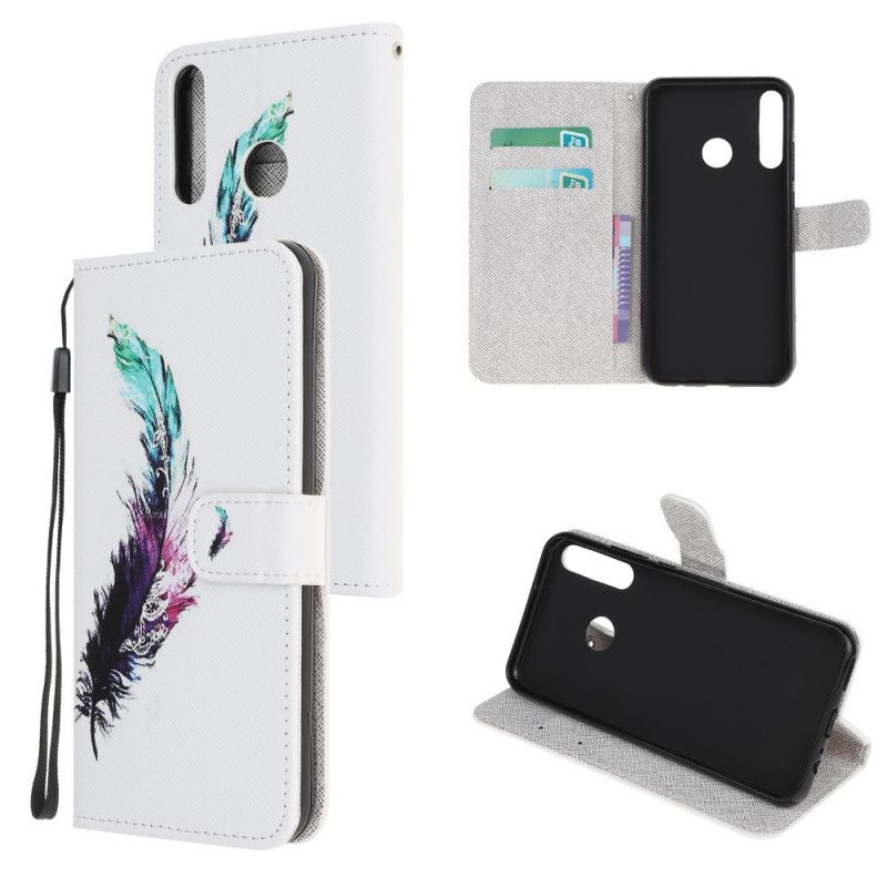Leren Hoesje voor Huawei Y6p Veer Met String