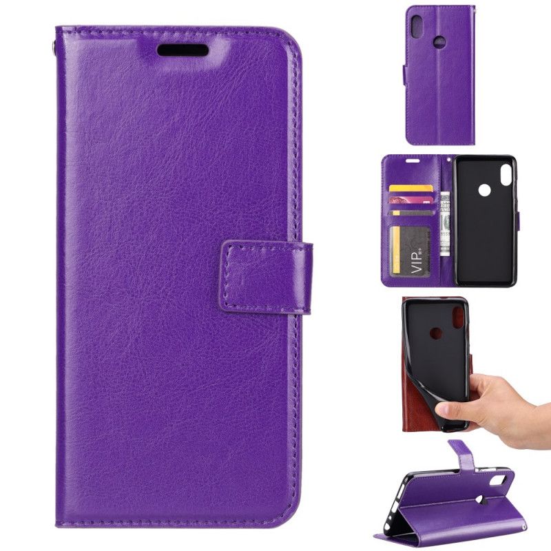 Leren Hoesje voor Huawei Y6p Wit Zwart Gekleurd Leer