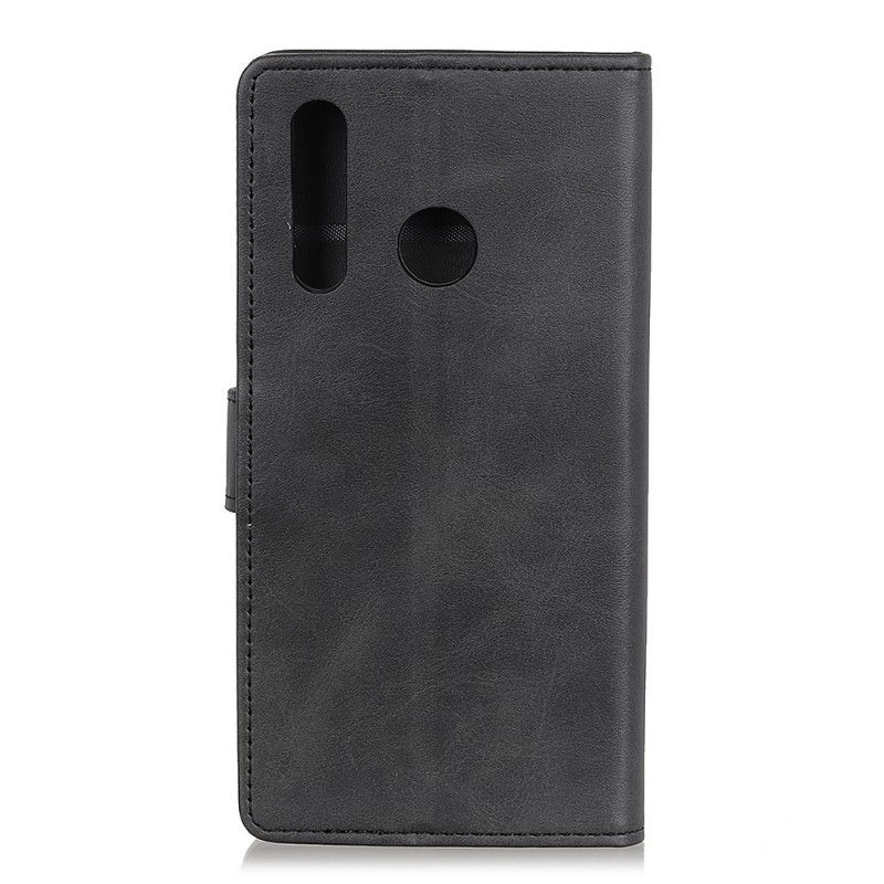 Leren Hoesje voor Huawei Y6p Zwart Mat Leereffect