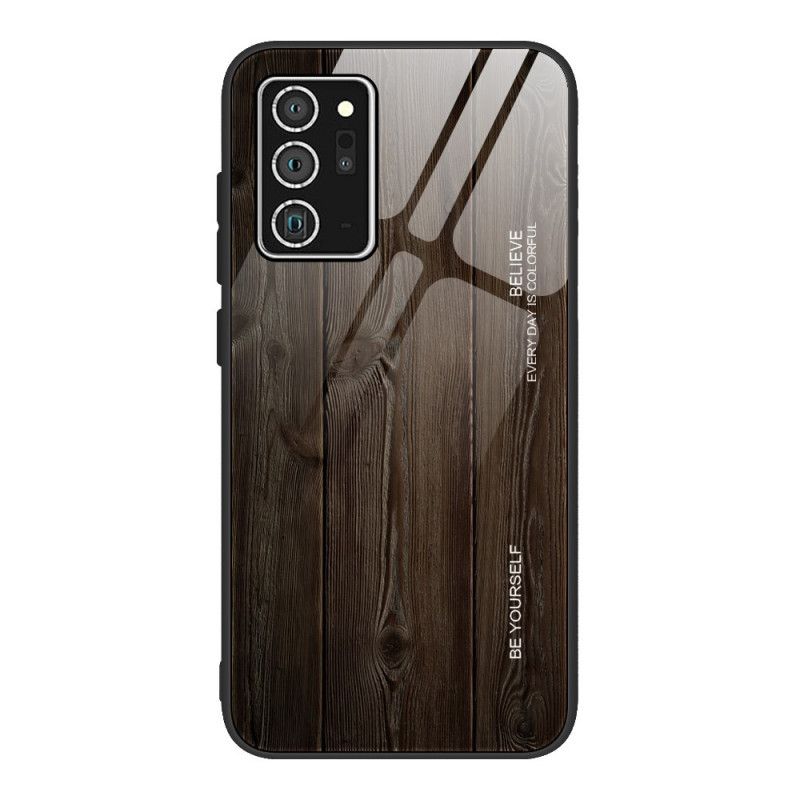 Case Hoesje Samsung Galaxy Note 20 Grijs Zwart Telefoonhoesje Designglas Van Gehard Hout