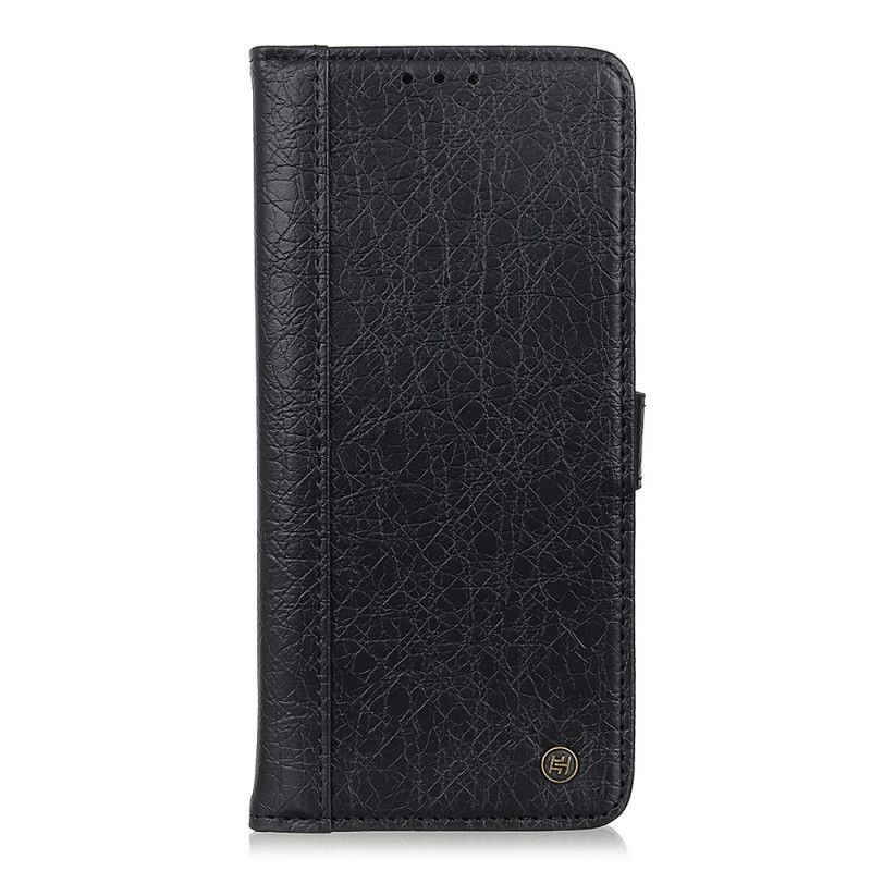 Cover Folio-hoesje Samsung Galaxy Note 20 Grijs Zwart Telefoonhoesje Imitatieleer Neushoornstijl