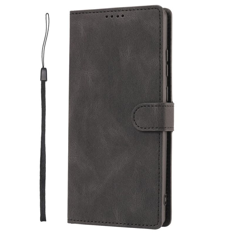 Cover Folio-hoesje Samsung Galaxy Note 20 Rood Zwart Telefoonhoesje Klassieke Retro Leerstijl