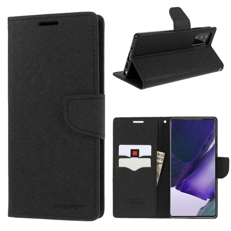 Cover Folio-hoesje Samsung Galaxy Note 20 Rood Zwart Telefoonhoesje Tweekleurig Kwik
