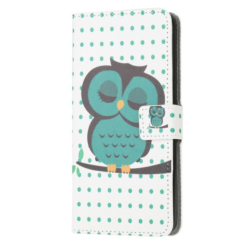 Cover Folio-hoesje Samsung Galaxy Note 20 Telefoonhoesje Slapende Uil