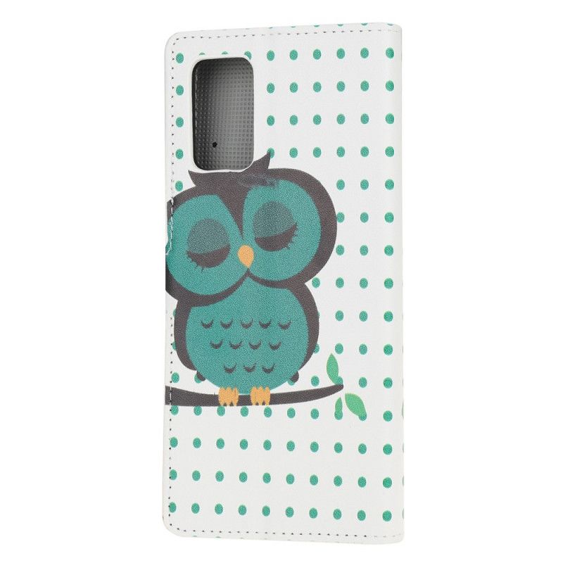 Cover Folio-hoesje Samsung Galaxy Note 20 Telefoonhoesje Slapende Uil