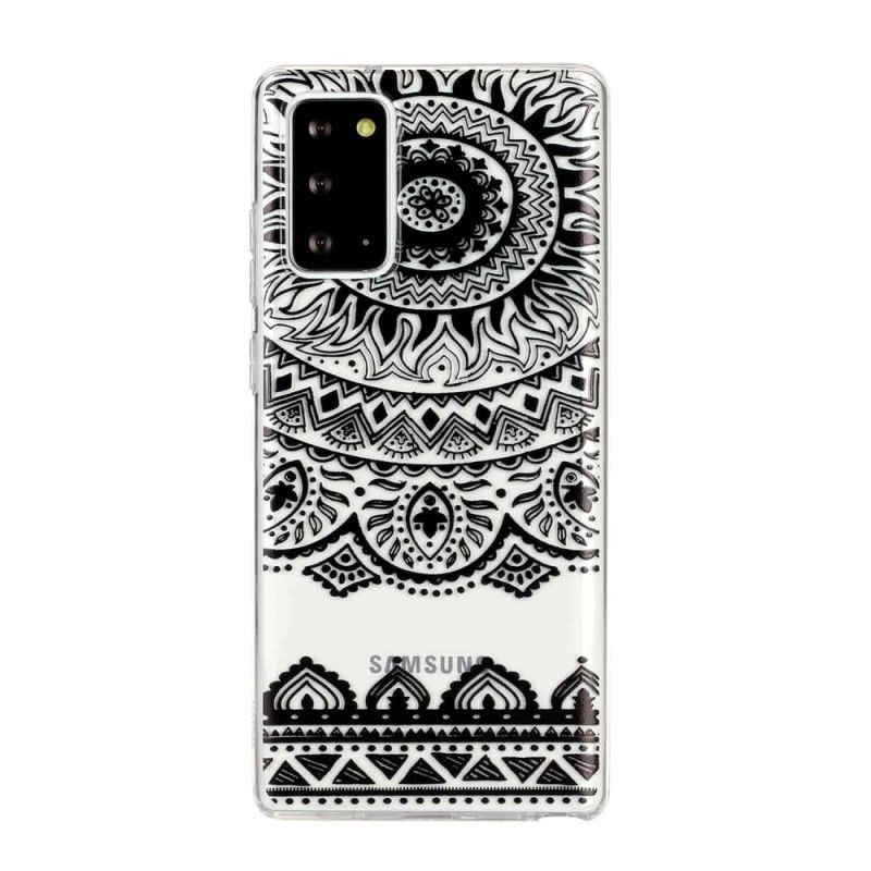 Cover Hoesje Samsung Galaxy Note 20 Telefoonhoesje Transparante Bloemen Mandala