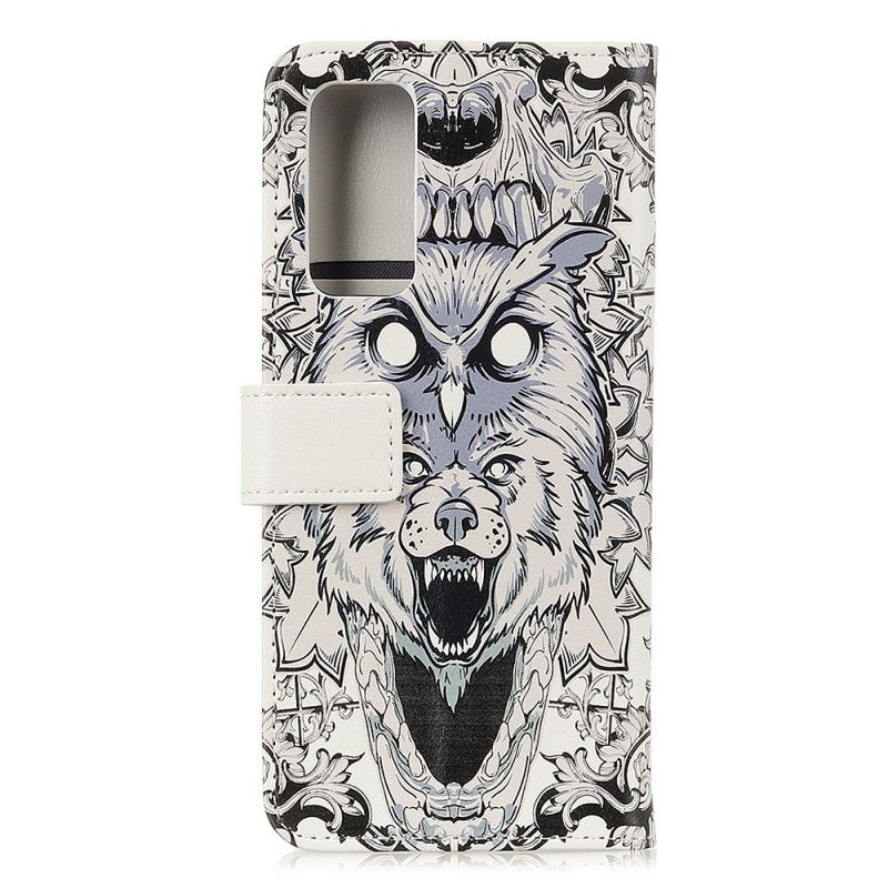 Flip Case Leren Samsung Galaxy Note 20 Woeste Dieren