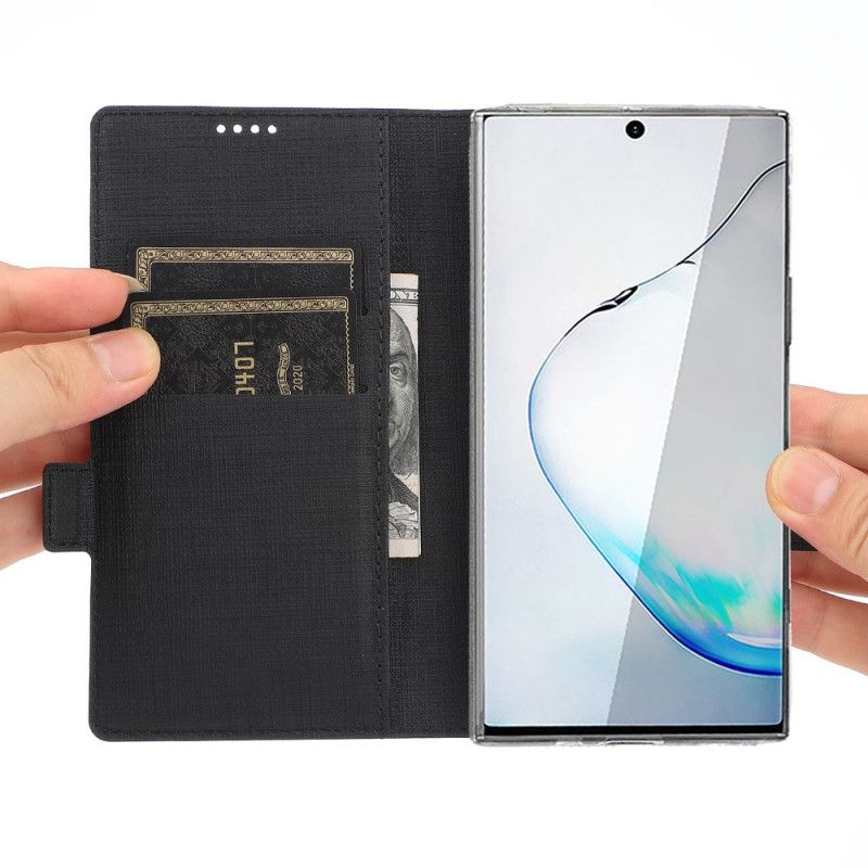 Folio-hoesje Samsung Galaxy Note 20 Grijs Zwart Getextureerde Vili Dmx