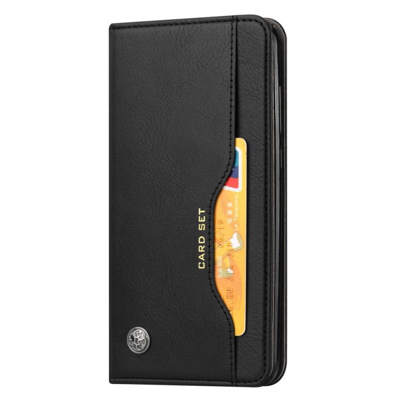 Folio-hoesje voor Samsung Galaxy Note 20 Rood Zwart Kaarthouder Van Imitatieleer