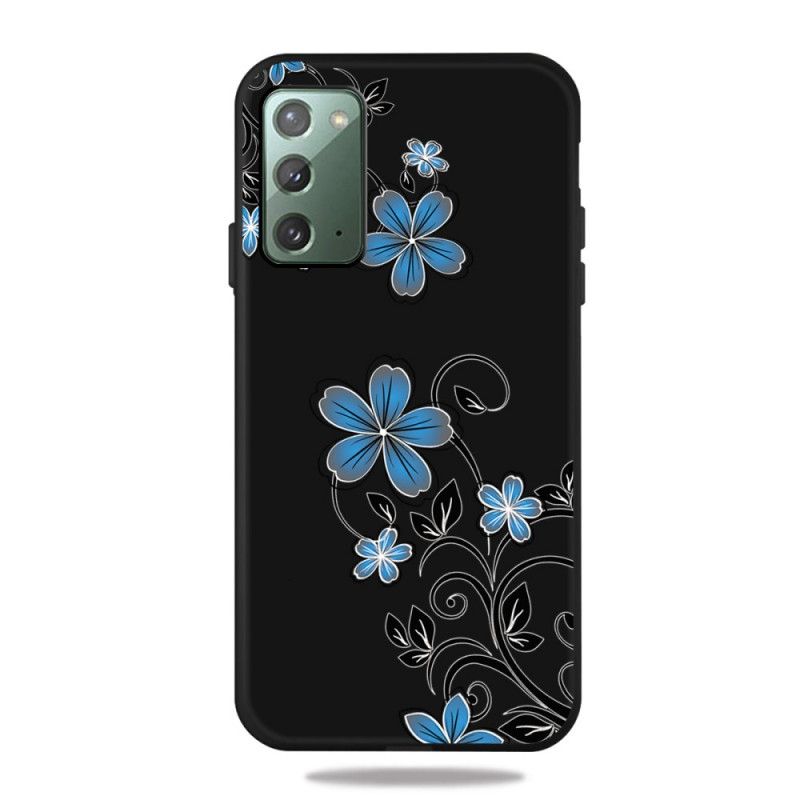 Hoesje Samsung Galaxy Note 20 Blauwe Bloemen