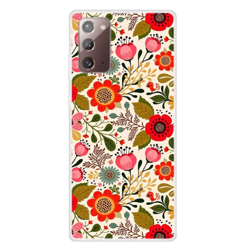 Hoesje voor Samsung Galaxy Note 20 Bloementapijt