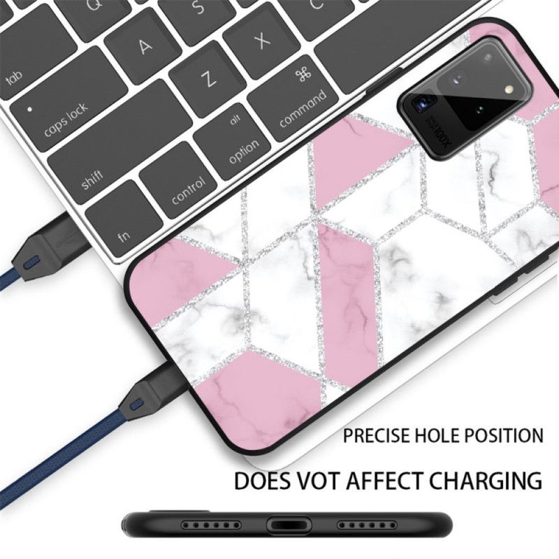 Hoesje voor Samsung Galaxy Note 20 Grijs Zwart Gestileerd Marmer