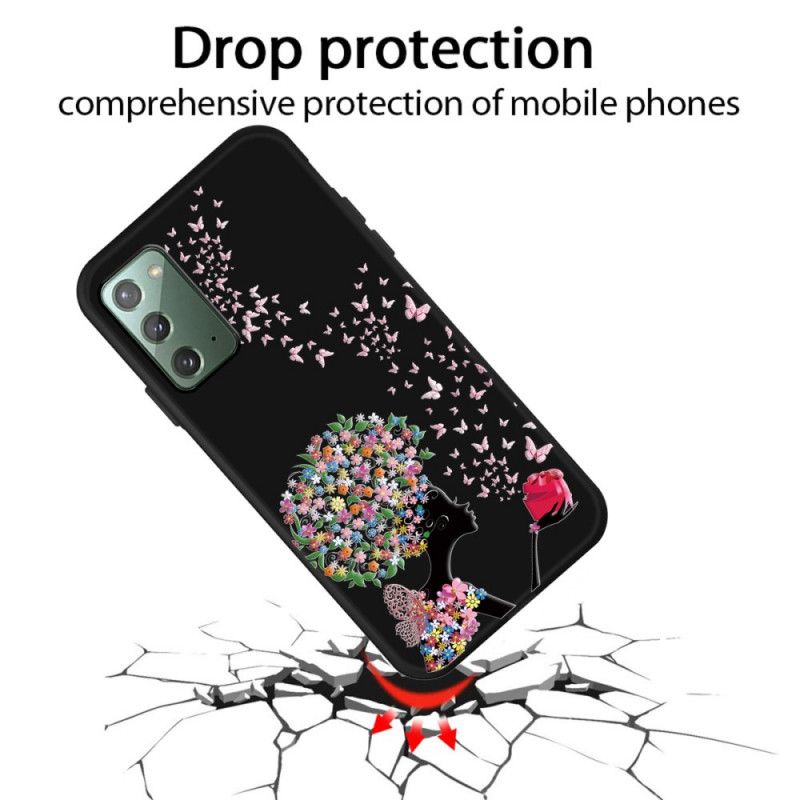 Hoesje voor Samsung Galaxy Note 20 Vrouw Met Een Bloemig Hoofd