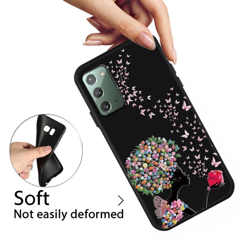 Hoesje voor Samsung Galaxy Note 20 Vrouw Met Een Bloemig Hoofd