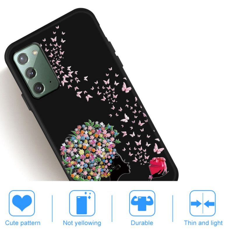 Hoesje voor Samsung Galaxy Note 20 Vrouw Met Een Bloemig Hoofd