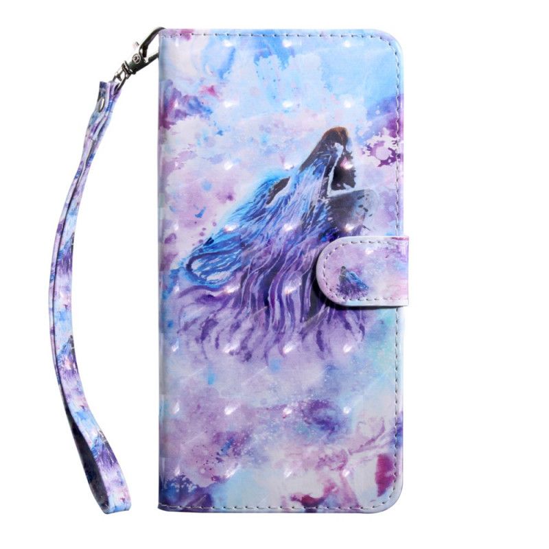 Leren Hoesje Samsung Galaxy Note 20 Aquarel Wolf