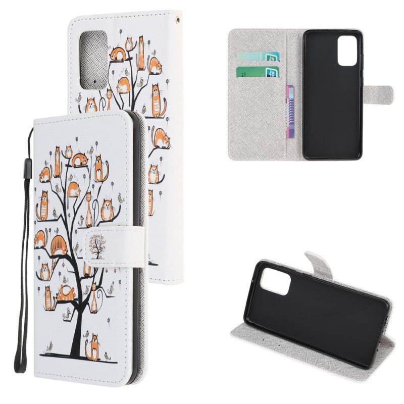 Leren Hoesje Samsung Galaxy Note 20 Funky String Katten