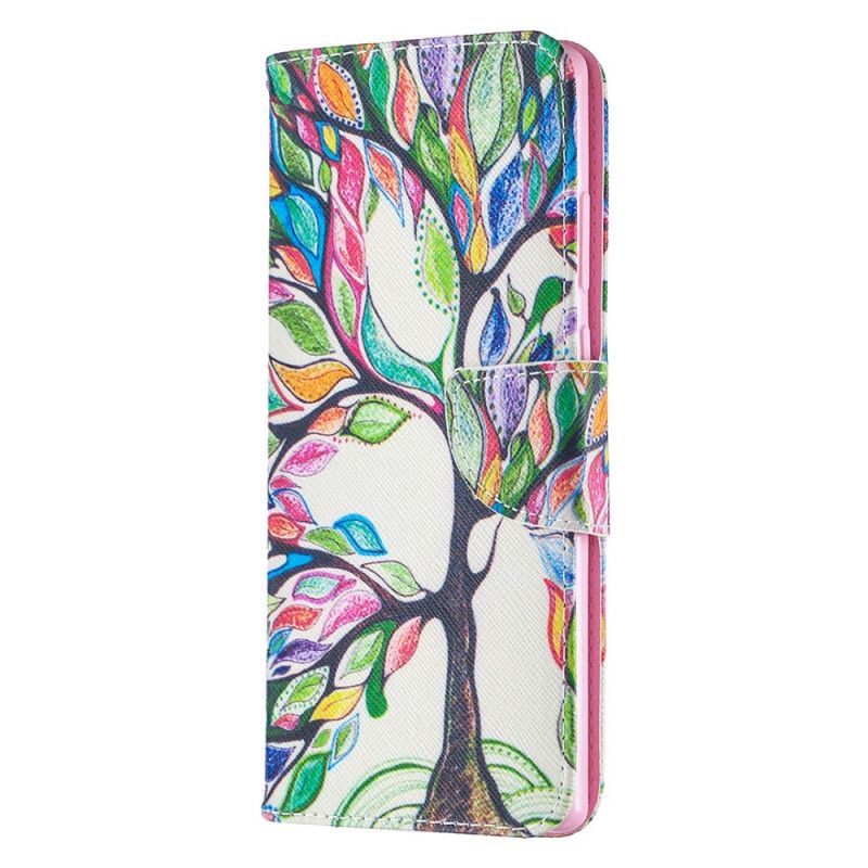 Leren Hoesje Samsung Galaxy Note 20 Gekleurde Boom