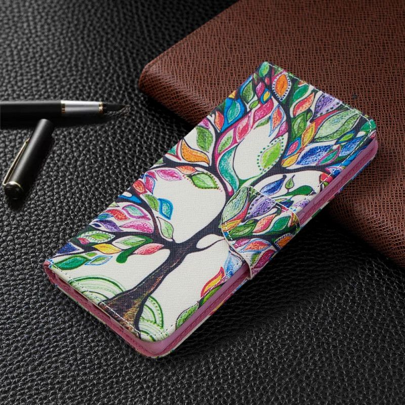 Leren Hoesje Samsung Galaxy Note 20 Gekleurde Boom