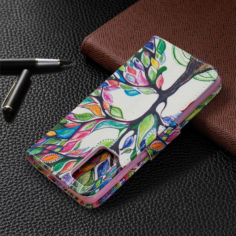 Leren Hoesje Samsung Galaxy Note 20 Gekleurde Boom