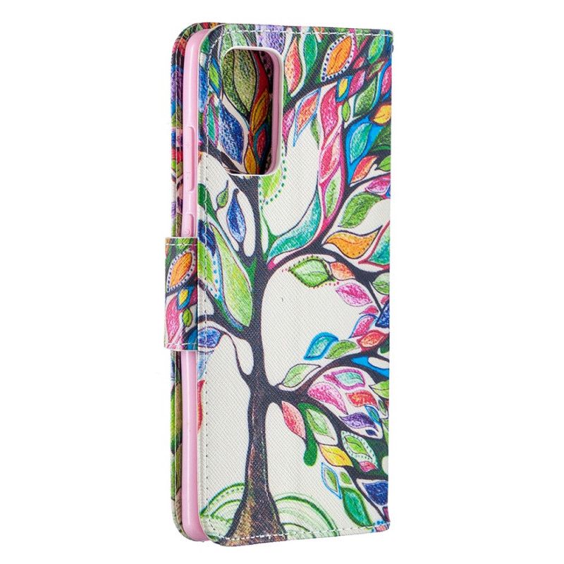 Leren Hoesje Samsung Galaxy Note 20 Gekleurde Boom