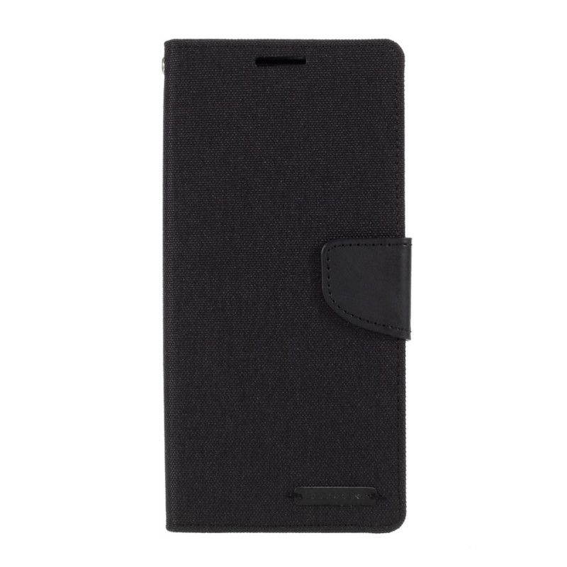 Leren Hoesje Samsung Galaxy Note 20 Grijs Zwart Tweekleurige Kwikgruisstof