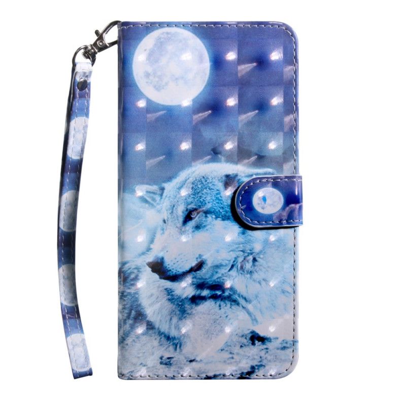 Leren Hoesje Samsung Galaxy Note 20 Maanlichtwolf