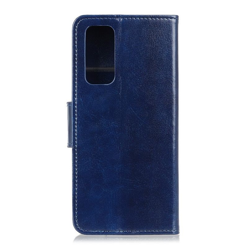 Leren Hoesje Samsung Galaxy Note 20 Rood Zwart Glanzend Leereffect