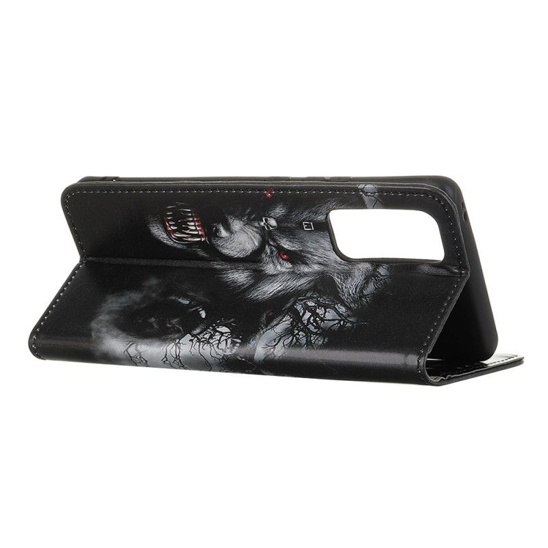 Leren Hoesje Samsung Galaxy Note 20 Weerwolf