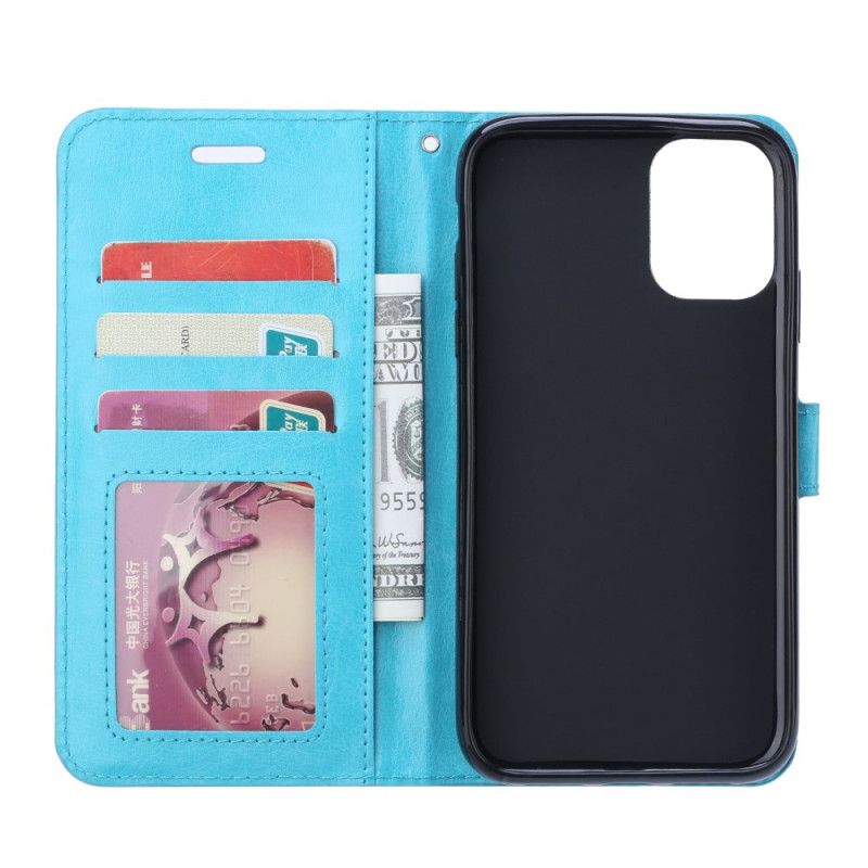 Leren Hoesje Samsung Galaxy Note 20 Wit Zwart Telefoonhoesje Glanzend Leereffect