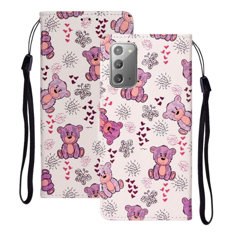 Leren Hoesje voor Samsung Galaxy Note 20 Alleen Beren