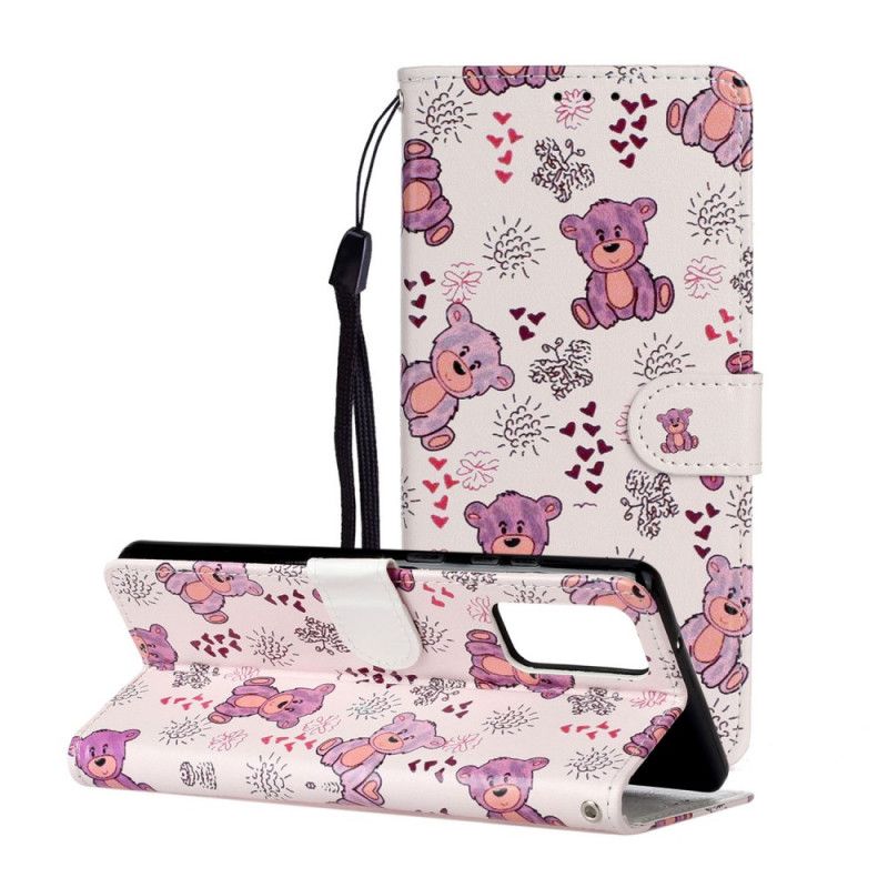 Leren Hoesje voor Samsung Galaxy Note 20 Alleen Beren