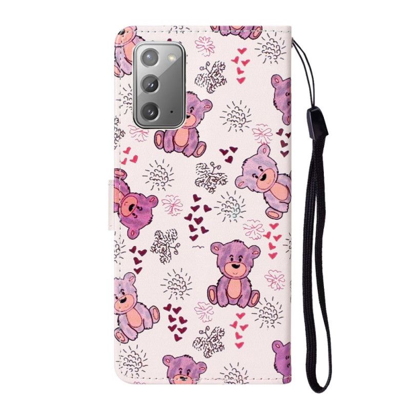 Leren Hoesje voor Samsung Galaxy Note 20 Alleen Beren