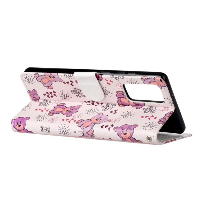 Leren Hoesje voor Samsung Galaxy Note 20 Alleen Beren