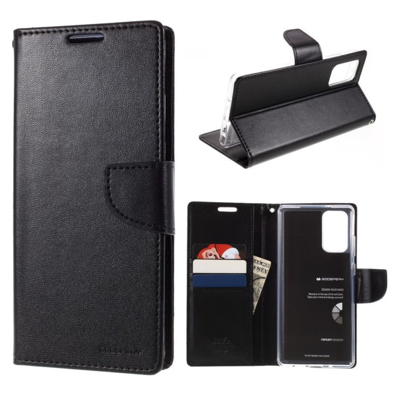 Leren Hoesje voor Samsung Galaxy Note 20 Roze Zwart Kwik Goospery Bravo Dagboek