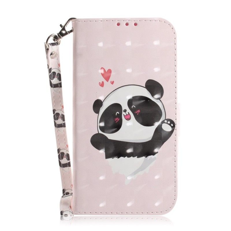 Flip Case Leren Huawei P Smart Z Panda Love Met String