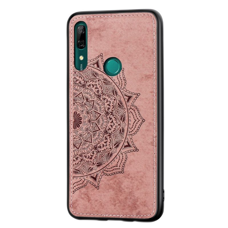 Hoesje Huawei P Smart Z Donkerblauw Roze Stof En Mandala-Structuur