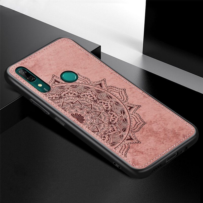 Hoesje Huawei P Smart Z Donkerblauw Roze Stof En Mandala-Structuur