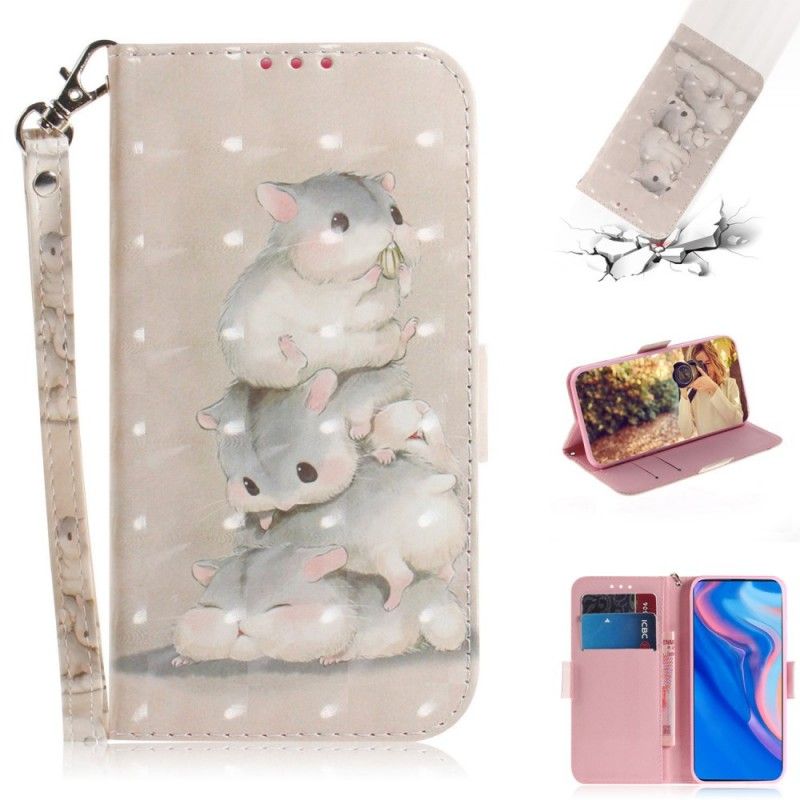 Leren Hoesje voor Huawei P Smart Z Hamsters Met String