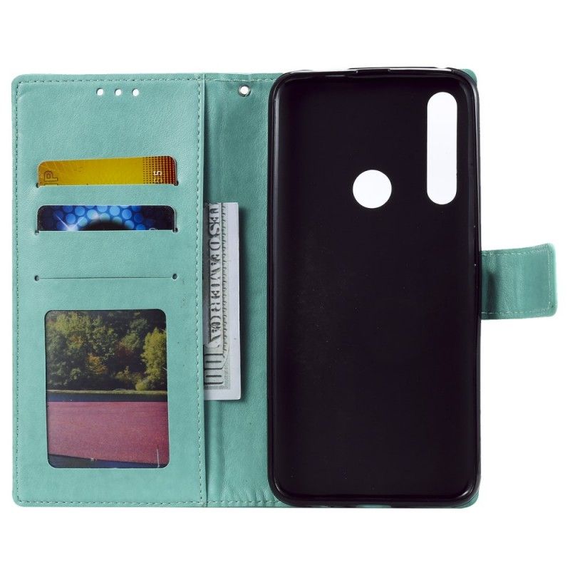Leren Hoesje voor Huawei P Smart Z Magenta Grijs Zon Mandala