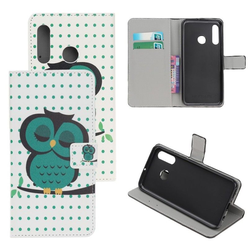 Leren Hoesje voor Huawei P Smart Z Slapende Uil